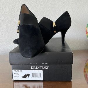 Ellen Tracy/black suede booties